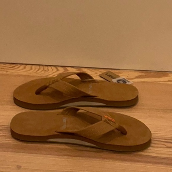 Hair Mari Mens Tan Leather Flip Flops main image 5